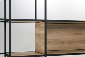Create a rhythm in space by combining open / close and different heights