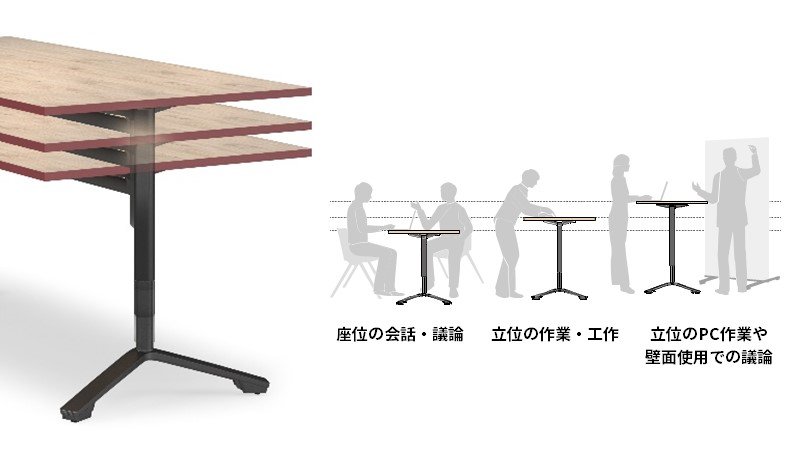 コクヨ ミーティングテーブル INITIA イニシア TIN-FM1208M 勾玉形フラップテーブル メラミン天板 幅124×奥行76cm コクヨ⁄KOKUYO イニシア⁄INITIA 品番TIN-SK1809M-TPWPW1