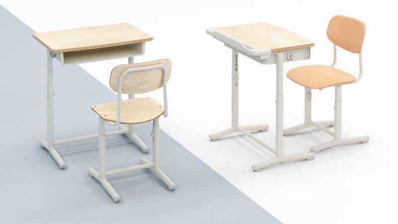 普通教室　学校　机　イス　Campus for SCHOOL 児童生徒用可動式机・イス