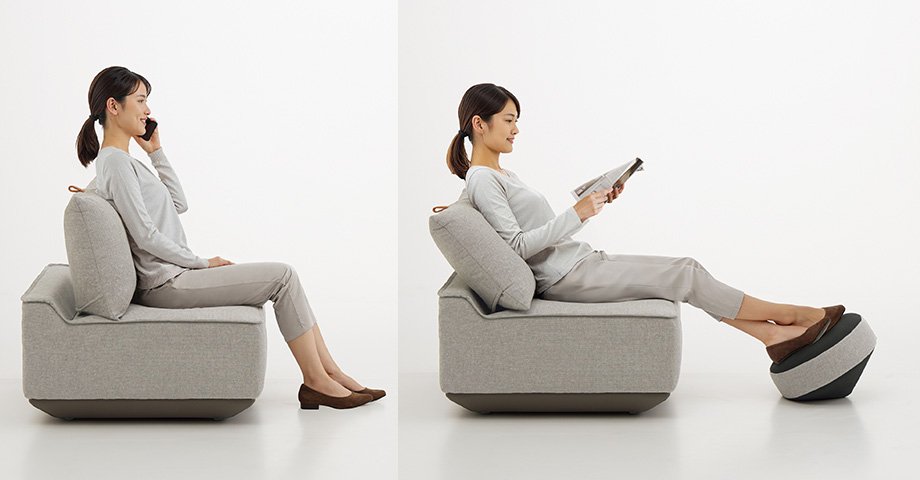 角度調整可能な背クッション