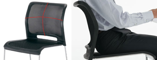 人間工学に基づいた3D面形状が身体をしっかり支え、快適な座り心地を実現