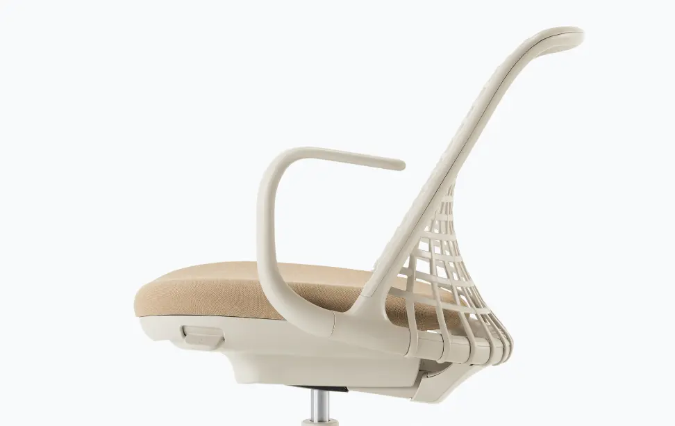 背座から「はみ出た」ようなフレーム