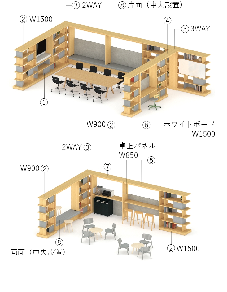 ウォールシェルフ凡例:画像