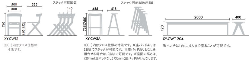 ※（）内はクロス仕様の寸法です。