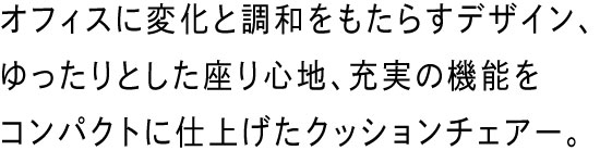 ゆったりとした座り心地とさまざまな調整機能をコンパクトに両立