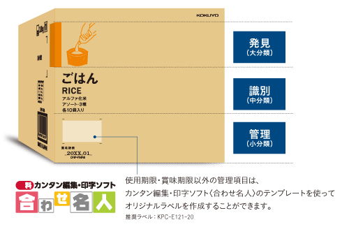 備蓄内容が一目でわかる外装デザイン