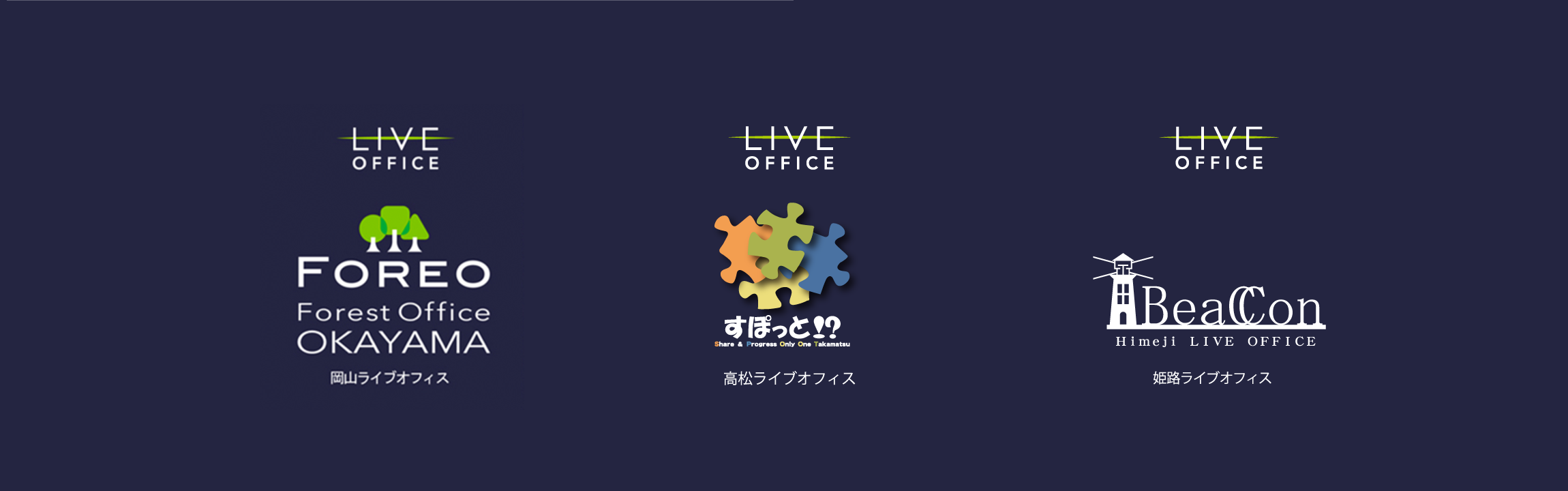 LIVE OFFICE FOREO 岡山ライブオフィス　LIVE OFFICE BEACCON 姫路ライブオフィス