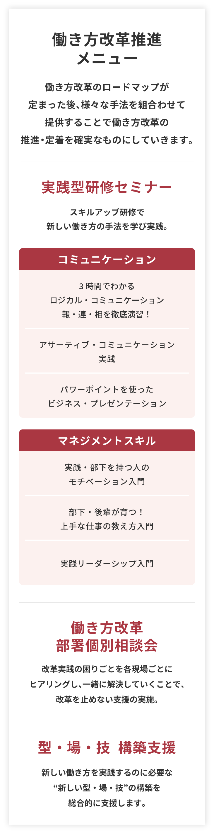 コミュニケーション、マジメントスキル